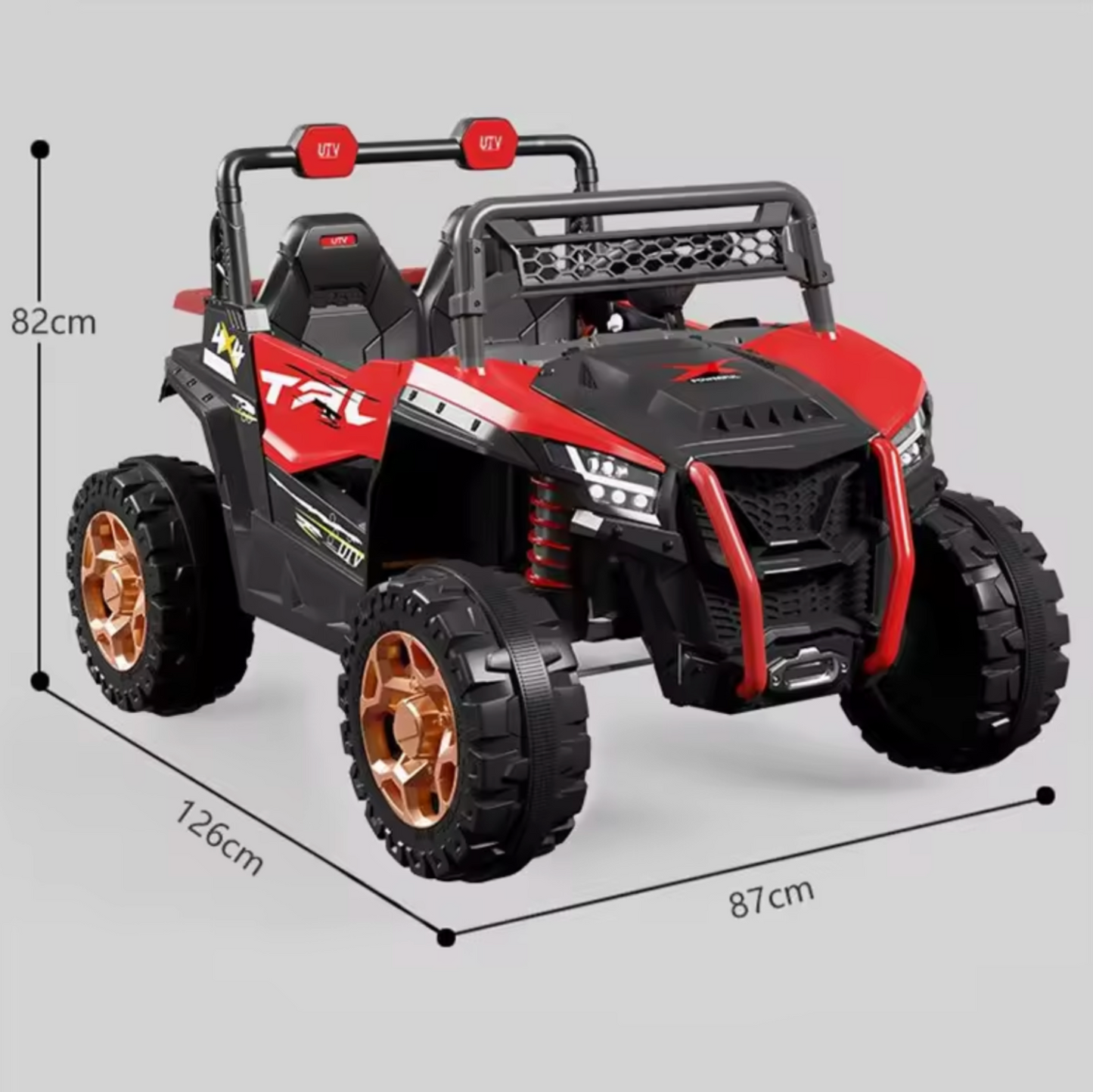 2 Seaters 24V Ride-on UTV with 4-Wheel Drive, Remote Control, EVA Tires, Suspension