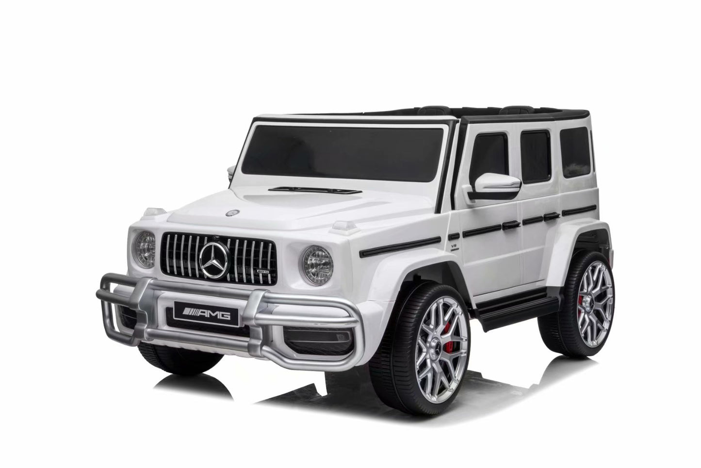 24V 2Seat Luxury Licensed Mercedes G63 AMG, Parental Remote, Rubber Tire, Leather Seats, Music MP3