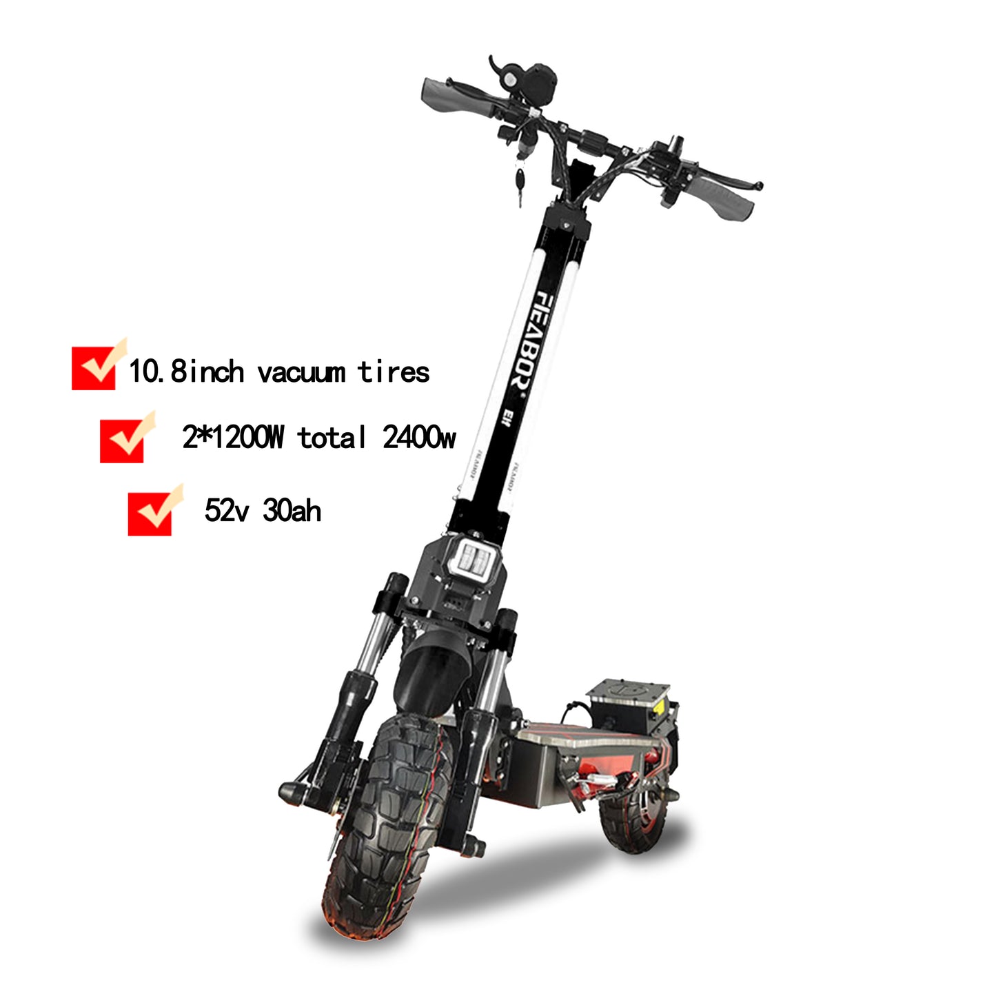 New! - 2400w Dual Motors Electric Scooter 52v