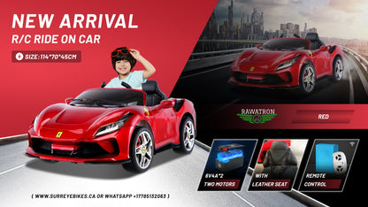 Luxury 1 Seat 12V Kids Ride-on Car with Parental Remote, Music, Leather Seat