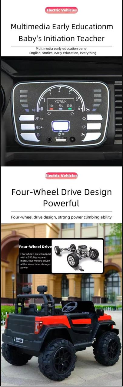 2 Seater 12V 4WD Kids Ride On Pickup Truck with Parental Remote