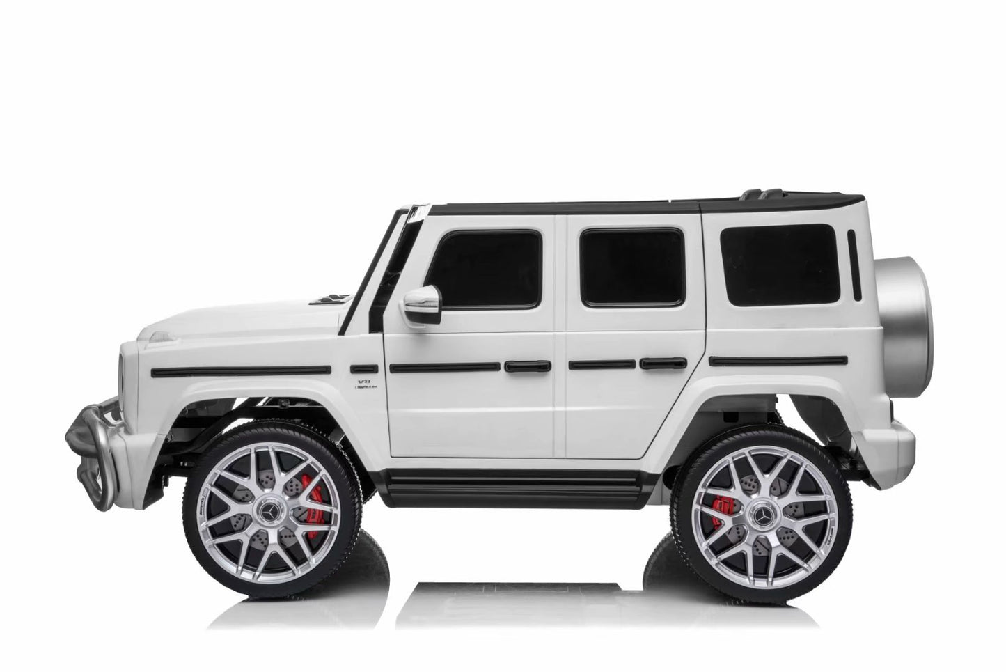 24V 2Seat Luxury Licensed Mercedes Gwagon, Parental Remote, Rubber Tire, Leather Seats, Music MP3