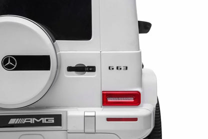 24V 2Seat Luxury Licensed Mercedes G63 AMG, Parental Remote, Rubber Tire, Leather Seats, Music MP3